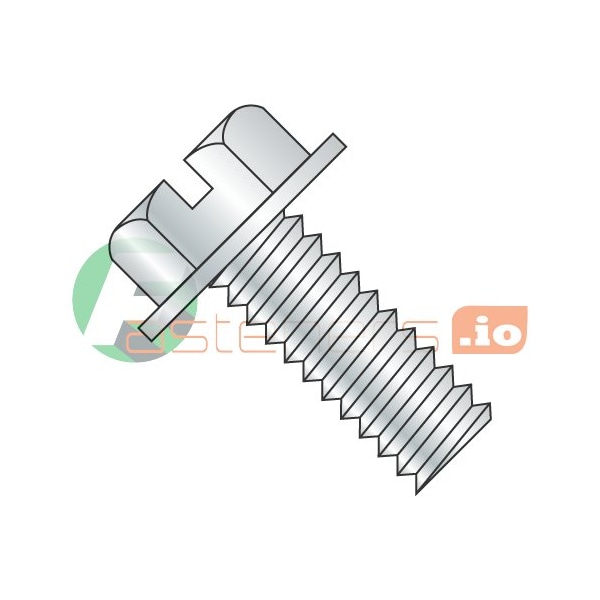 Newport Fasteners #8-32 x 3/16 in Slotted Hex Machine Screw, Zinc Plated Steel, 10000 PK 495142 - main